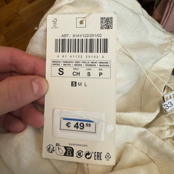 Zara Home Linen EMBROIDERED PANTS WITH CUTWORK - Picture 2 of 4